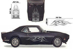 Tribal Flame Car Decals Hood Decal Side Set Vinyl Sticker Auto Kit HF044