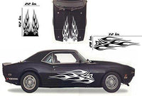 Tribal Flame Car Decals Hood Decal Side Set Vinyl Sticker Auto Kit HF045