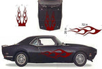Tribal Flame Car Decals Hood Decal Side Set Vinyl Sticker Auto Kit HF058