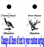 Turkey Deer Hunting Cornhole Board Vinyl Decal Sticker
