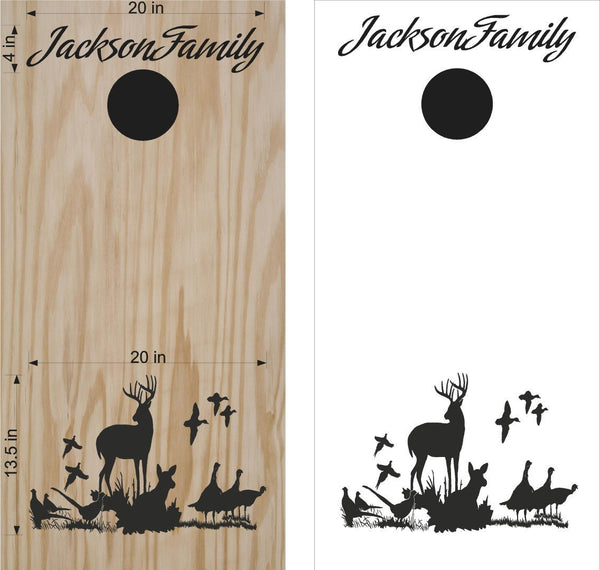 Turkey Doe Buck Deer Hunting Cornhole Board Vinyl Decal Sticker