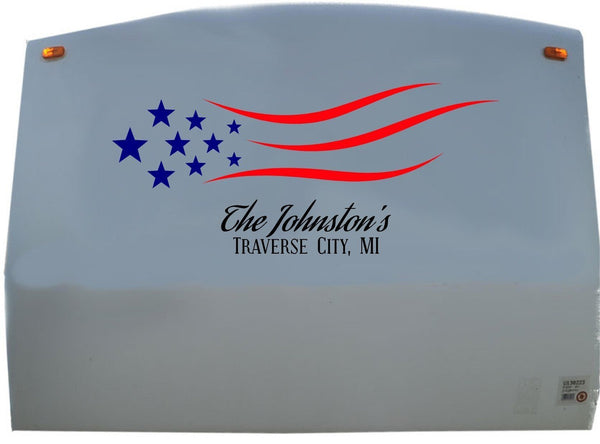 Camper RV Decals USA Flag Replacement Decal Trailer Motorhome Stickers