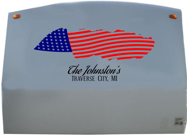 USA American Flag RV Camper Vinyl Decal Sticker   Sign  YT06