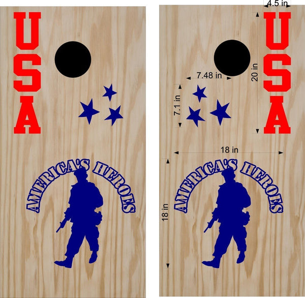 USA Army Patriotic Cornhole Board Decals Flag Stickers Pat17