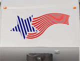 USA Flag Stars and Stripes RV Camper 5th Wheel Motor Home Vinyl Decal Sticker    us001
