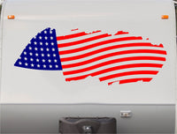 USA Flag Stars and Stripes RV Camper 5th Wheel Motor Home Vinyl Decal Sticker    us004