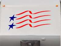 USA Flag Stars and Stripes RV Camper 5th Wheel Motor Home Vinyl Decal Sticker    us009