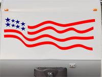 USA Flag Stars and Stripes RV Camper 5th Wheel Motor Home Vinyl Decal Sticker    us010