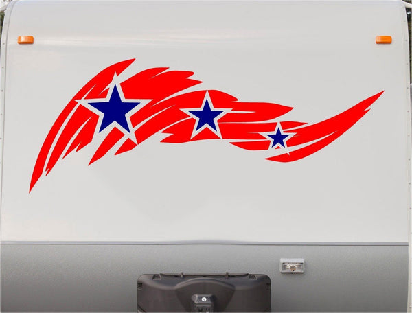 Camper RV Decals USA Flag Replacement Decal Trailer Motorhome Stickers