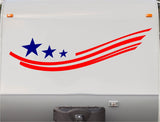 USA Flag Stars and Stripes RV Camper 5th Wheel Motor Home Vinyl Decal Sticker    us012