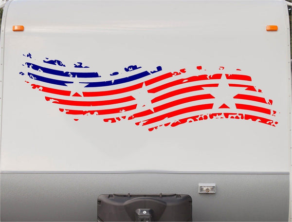 Camper RV Decals USA Flag Replacement Decal Trailer Motorhome Stickers