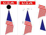 USA Patriotic Cornhole Board Decals Flag Stickers Pat25
