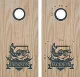 Walleye Fishing Wedding Games Cornhole Board Decals Wrap Stickers Bean Bag Toss with Rings