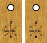 Wedding Nautical Compass Cornhole Board Vinyl Decal Sticker
