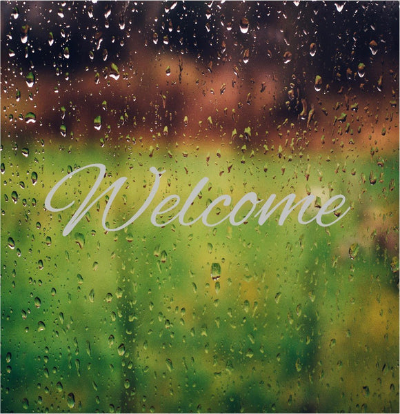 Welcome Door Sign Etched Glass Vinyl Decal Home Store