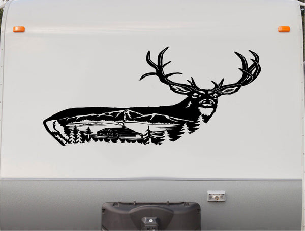 White Tail Deer Camper Trailer Decals Replacement Stickers CRV13