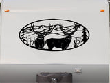 White Tail Deer Decal RV Camper Motor Home Sticker Mountain Scene