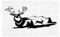 StickerChef White Tail Deer Wall Decal Hunting Buck Man Cave Animal Rustic Cabin Lodge Mountains Hunting Vinyl Art Sticker Graphic Home Decor