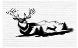 White Tail Deer Wall Decal Hunting Buck Mountains Hunting Vinyl Art Sticker Home Decor