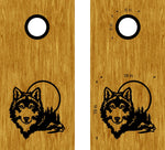 Wolf Moon Cornhole Board Decals Sticker