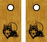 Wolf Moon Cornhole Board Decals Sticker