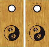 Wolf Paws Yin Yang Cornhole Board Vinyl Decal Sticker