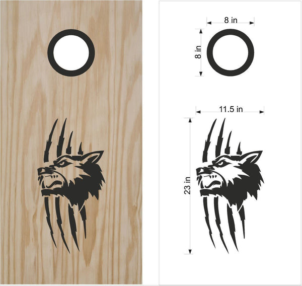 StickerChef Wolf Wolves Cornhole Board Vinyl Decal Sticker
