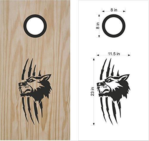 Wolf Wolves Department Cornhole Board Decals Stickers -
