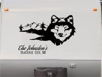 Wolf Wolves Mountains RV Camper 5th Wheel Motor Home Vinyl Decal Sticker