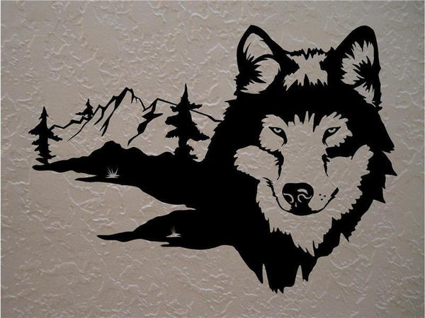 StickerChef Wolf Wolves Wall Decals Mural Home Decor Vinyl Stickers Decorate Your Bedroom Man Cave Nursery