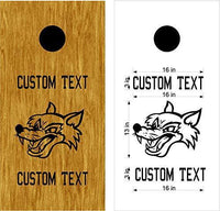 Wolves Mascot Sports Team Cornhole Board Decals Stickers Both Boards 2