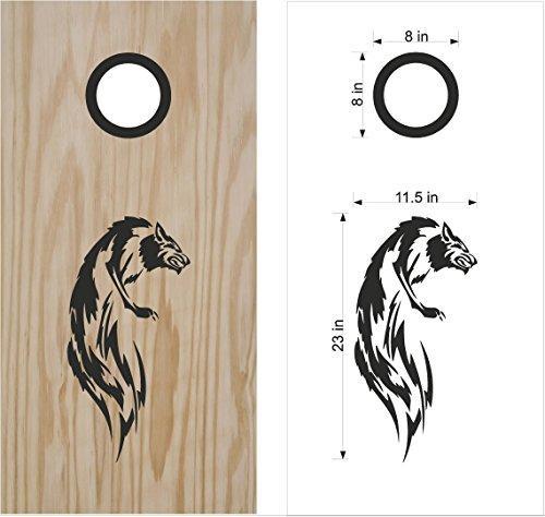 Wolves Wolf Department Cornhole Board Decals Stickers -