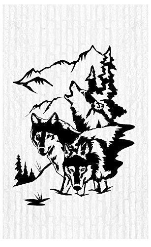 StickerChef Wolves Wolf Moon Pack Man Cave Animal Rustic Cabin Lodge Mountains Hunting Vinyl Wall Art Sticker Decal Graphic Home Decor