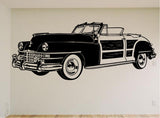 Wood Panel Door Car Wall Decal- Auto Murals- Man Cave Garage Signs