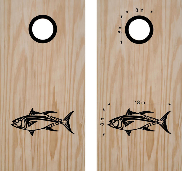 Yellow Fin Tuna Cornhole Board Decals Bean Bag Toss Sticker Fish