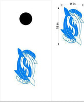 Yin Yang Dolphins Ocean Cornhole Board Vinyl Decal Sticker