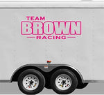 Your Team Name Racing Trailer Decals Stickers Mural One Color 2 Graphics 3 feet Long