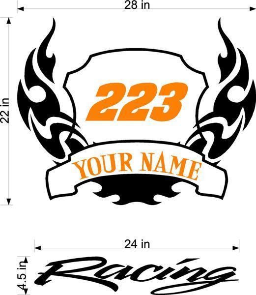 Your Team Racing Decal Name Trailer Vinyl Decal Custom Text Trailer St