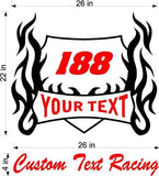 Your Team Racing Decal Name Trailer Vinyl Decal Custom Text Trailer Sticker YT03