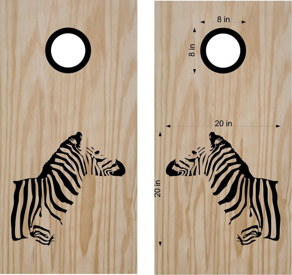 Zebra Cornhole Decal Set Boards Bean Bag Toss Sticker